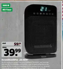 Hagebau Tristar keramikheizlüfter ka-5074 Angebot