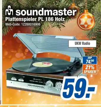 Expert Soundmaster plattenspieler pl 186 holz Angebot