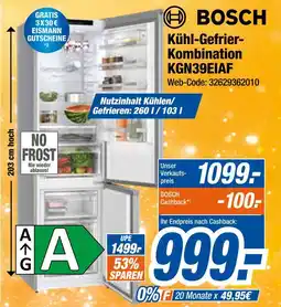 Expert Bosch kühl-gefrier-kombination kgn39eiaf Angebot