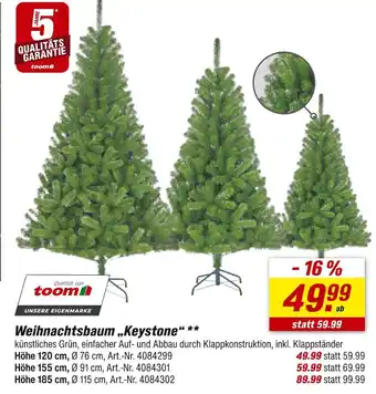 toom Baumarkt Toom weihnachtsbaum „keystone“ höhe 120 cm, ø 76 cm Angebot