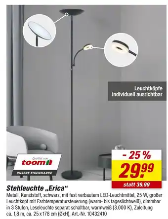 toom Baumarkt Toom stehleuchte erica Angebot