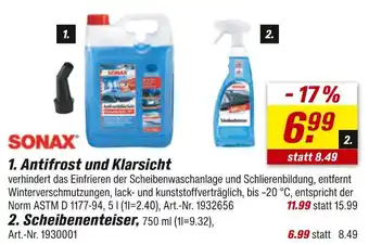 toom Baumarkt Sonax antifrost und klarsicht Angebot
