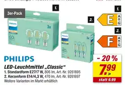 toom Baumarkt Philips led-leuchtmittel classic standardform e27/7 w Angebot