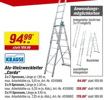 toom Baumarkt Krause alu-vielzweckleiter 'corda' Angebot