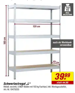 toom Baumarkt Schwerlastregal 'l' Angebot