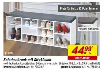 toom Baumarkt Schuhschrank mit sitzkissen Angebot