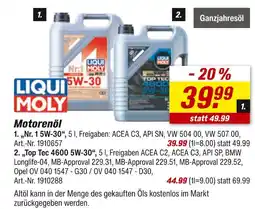 toom Baumarkt Liqui moly motorenöl nr. 1 5w-30 Angebot