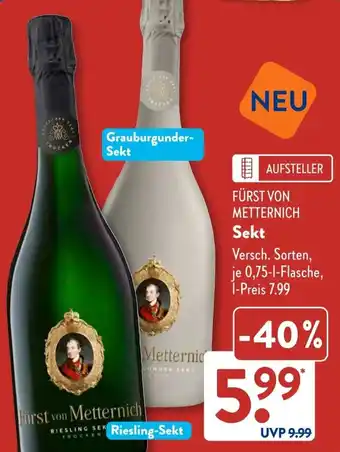 Aldi Süd FÜRST VON METTERNICH Sekt Angebot