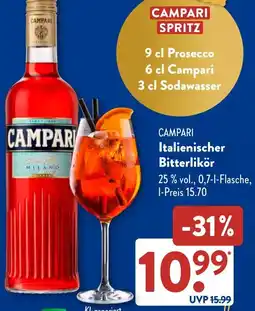 Aldi Süd CAMPARI Italienischer Bitterlikör Angebot