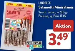 Aldi Süd LANDBECK Salametti Minisalamis Angebot