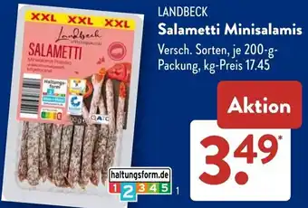 Aldi Süd LANDBECK Salametti Minisalamis Angebot