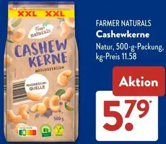 Aldi Süd FARMER NATURALS Cashewkerne Angebot