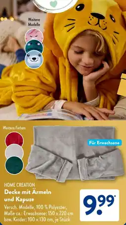 Aldi Süd HOME CREATION Decke mit Ärmeln und Kapuze Angebot