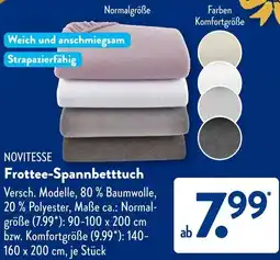 Aldi Süd NOVITESSE Frottee-Spannbetttuch Angebot