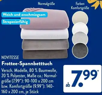 Aldi Süd NOVITESSE Frottee-Spannbetttuch Angebot