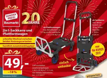 Sonderpreis Baumarkt 2in1-Sackkarre und -Plattformwagen Angebot