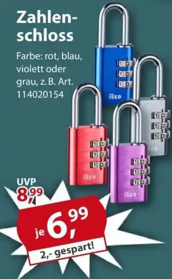 Sonderpreis Baumarkt Zahlenschloss Angebot