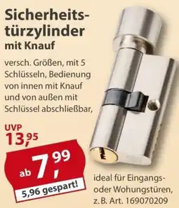 Sonderpreis Baumarkt Sicherheitstürzylinder mit Knauf Angebot