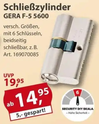 Sonderpreis Baumarkt Schließzylinder GERA F-5 5600 Angebot