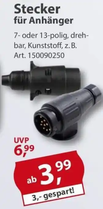 Sonderpreis Baumarkt Stecker für Anhänger Angebot