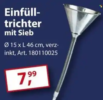 Sonderpreis Baumarkt Einfülltrichter mit Sieb Angebot