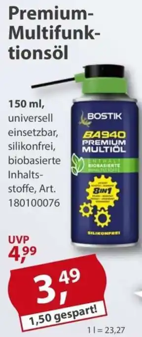 Sonderpreis Baumarkt Premium Multifunktionsöl Angebot