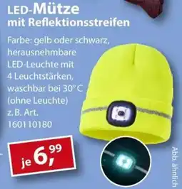 Sonderpreis Baumarkt LED-Mütze mit Reflektionsstreifen Angebot