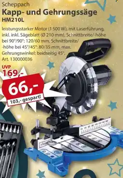 Sonderpreis Baumarkt Scheppach Kapp- und Gehrungssäge HM210L Angebot