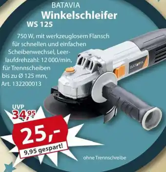 Sonderpreis Baumarkt BATAVIA Winkelschleifer WS 125 Angebot