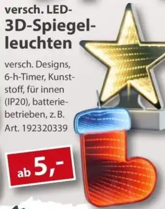 Sonderpreis Baumarkt versch. LED-3D-Spiegelleuchten Angebot