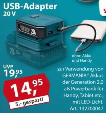 Sonderpreis Baumarkt USB-Adapter 20 V Angebot
