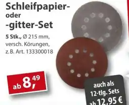 Sonderpreis Baumarkt Schleifpapier- oder -gitter-Set Angebot