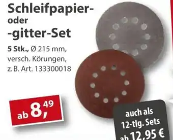 Sonderpreis Baumarkt Schleifpapier- oder -gitter-Set Angebot