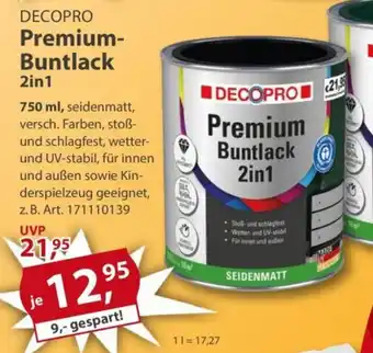 Sonderpreis Baumarkt DECOPRO Premium-Buntlack 2in1 Angebot