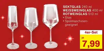 KODi SEKTGLAS 240 ml WEISSWEINGLAS 400 ml ROTWEINGLAS 510 ml Angebot