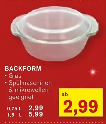 KODi BACKFORM Glas Angebot
