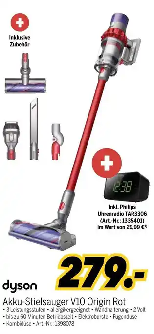 MEDIMAX dyson Akku-Stielsauger V10 Origin Rot Angebot