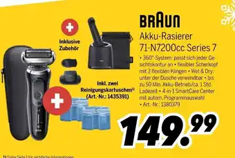MEDIMAX BRAUN Akku-Rasierer 71-N7200cc Series 7 Angebot