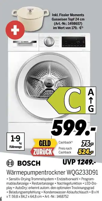 MEDIMAX BOSCH Wärmepumpentrockner WQG233D91 Angebot