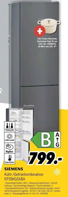 MEDIMAX SIEMENS Kühl-/Gefrierkombination EP39KGSXBA Angebot