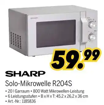 MEDIMAX SHARP Solo-Mikrowelle R204S Angebot