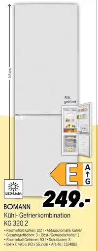 MEDIMAX BOMANN Kühl-Gefrierkombination KG 320.2 Angebot