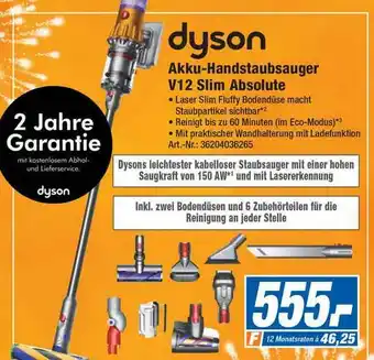 Expert Technomarkt Dyson Akku-handstaubsauger V12 Slim Absolute Angebot