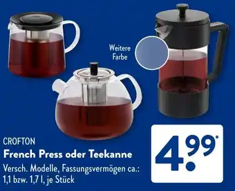 Aldi Süd CROFTON French Press oder Teekanne Angebot