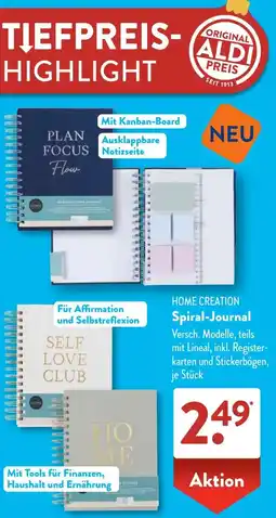 Aldi Süd HOME CREATION Spiral-Journal Angebot