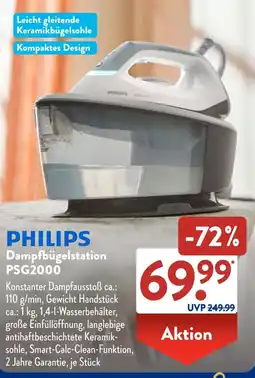 Aldi Süd PHILIPS Dampfbügelstation PSG2000 Angebot