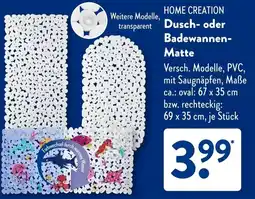 Aldi Süd HOME CREATION Dusch oder Badewannen Matte Angebot