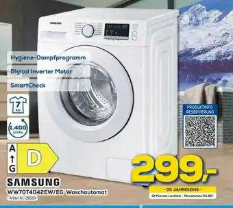 Euronics Samsung Ww70t4042ew-eg Waschautomat Angebot