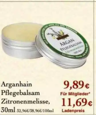 LPG Biomarkt Arganhain Pflegebalsam Zitronenmelisse Angebot