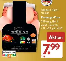 Aldi Süd GOURMET FINEST CUISINE Festtags Pute Angebot